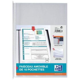 10 pochette perf voltiplast oxf sach a4 rech pp60 lis incolore