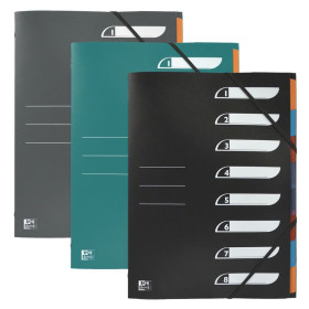 Trieur oxford a4 8p pp opaque assorti