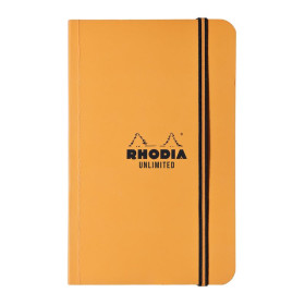 Rhodia unlimited orange 9x14cm 120p q.5x5+c microperf. +élastique paquet de 20