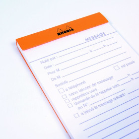 Bloc agrafé rhodia orange message n°140 11x17cm 80f 80g
