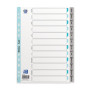 Intercalaires mensuels a4 12 positions pp 12/100 gris