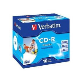 Cd-r verbatim 80min speed 52x printable 700 mb jewelcase 43325
