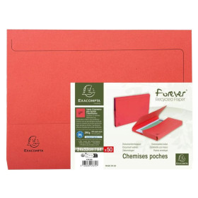 Pt 50 chemises poche forever a4 rouge