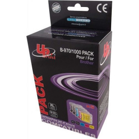 Pack up 5 cartouches pour brother lc970 / 1000 2bk+c+m+y