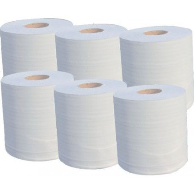 Lot de 6 bobines essuyage qualité alimentaire pure ouate 450f 2 plis