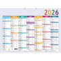 Calendrier Multicolore 55 x 40,5 cm Semestriel 2026 - Multicolore