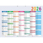 Calendrier Multicolore 55 x 40,5 cm Semestriel 2026 - Multicolore