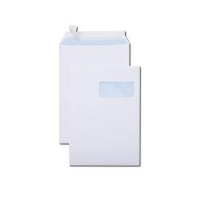 Bte 250 pochettes 229 x 324 Blanc 90 Grs avec Fen110 x 50 patte auto-adhésive