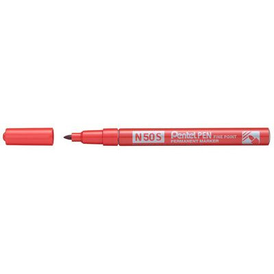 Pentel Marqueur permanent N50S, pointe ogive fine, rouge 1mm