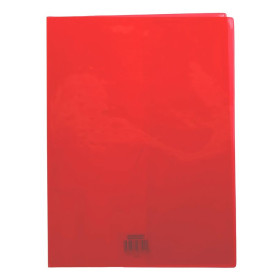Protège-cahier Cristal Luxe 22/100ème 21x29,7 transparent rouge + porte étiquett