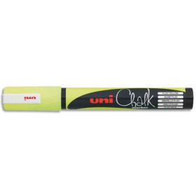 Marqueur craie liquide pointe ronde 5,5 mm Jaune fluo UNIBALL CHALK moyen ogive