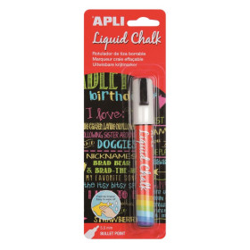 Marqueur craie liquide pointe ronde 5,5 mm blanc