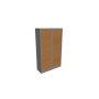 Armoire à rideaux H. 198 x L. 120 x P. 43 cm - corps métal gris aluminium - ride