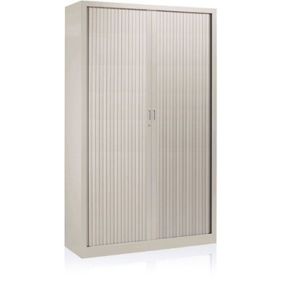 Armoire à rideaux H. 198 x L. 120 x P. 43 cm - corps gris - rideaux gris