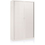 Armoire à rideaux H. 198 x L. 120 x P. 43 cm - corps blanc - rideaux blanc