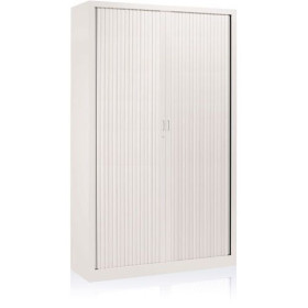 Armoire à rideaux H. 198 x L. 120 x P. 43 cm - corps blanc - rideaux blanc