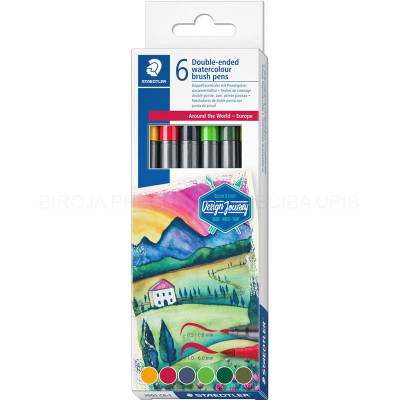 STAEDLER Etui de 6 feutres double pointe Europe
