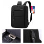 Sac à Dos Urbain 15,6 Pouces Polyester Oxford Rectangulaire Multipoches USB Noir