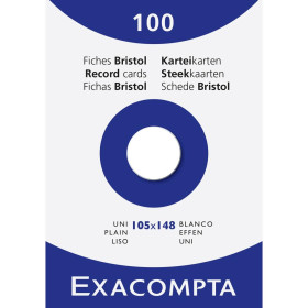 Etui 100 f.bristol blanc 105/148