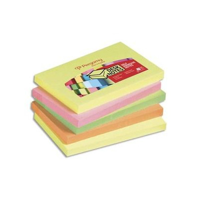 PERGAMY Bloc de 100 feuilles repositionnables dimensions 7,6x12,7cm. Coloris ass