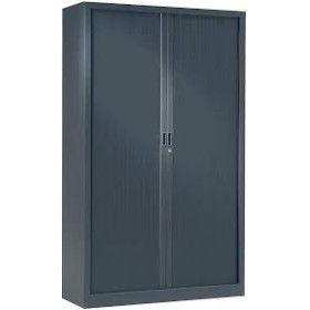 Armoire à rideaux H. 198 x L. 120 x P. 43 cm - corps gris anthracite - rideaux g