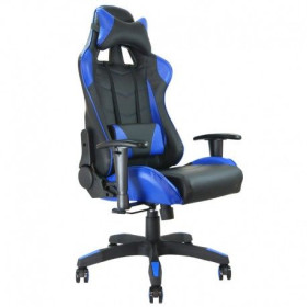 Fauteuil de bureau Gamer baquet RACING noir et bleu