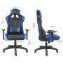 Fauteuil de bureau Gamer baquet RACING noir et bleu