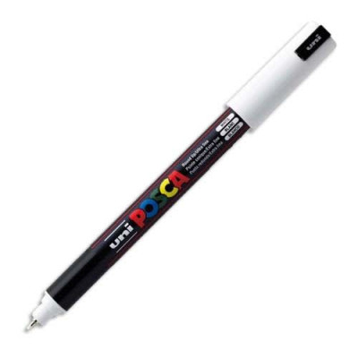 Uniball Posca Marqueur peinture à eau, encre à pigmentation blanche, pointe ultr