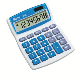 Calculatrice de bureau 208x, ibico, blanc/bleu