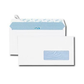 Boîte de 500 enveloppes blanches DL 110x220 80 g/m² fenêtre 35x100 autocollantes