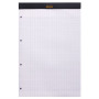 Bloc agrafé rhodia black n°20 21x31,8cm seyès 80f perf. 4t. 80g