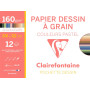 Pochette Dessin Couleur à Grain 24x32cm 12F 160g assorti pastel