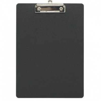 Porte bloc à pince A4 en polypro de 2mm - 22.5 x 31.5 cm - Noir