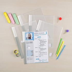 Tarifold 1 pochette à documents a4 à velcro, pp, transparent 510711