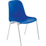 Chaise coque elena empilable, accrochable bleu