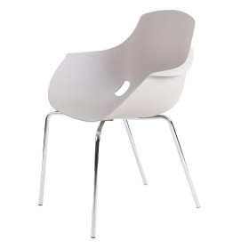 Chaise hema empilable coque polypro piet chrome taupe