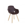 Chaise hema  coque polypro piet bois