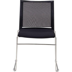Chaise jill ass tapissee/ dos filet noir piet fil chrome patins accro