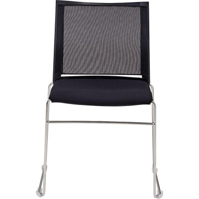 Chaise jill ass tapissee/ dos filet noir piet fil chrome patins accro