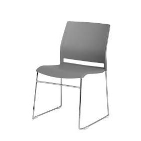 Chaise jill polypro gris - pietement fil chromé