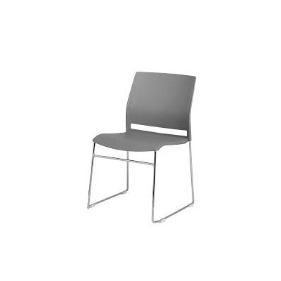 Chaise jill polypro gris - pietement fil chromé