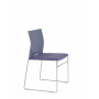 Chaise jill dos polypro/assise tapissee piet fil chrome patins accrochables