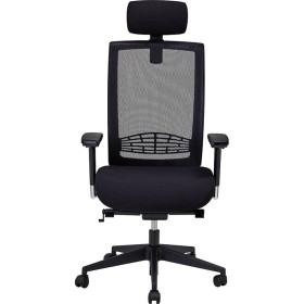 Siege bureautique yvan ass tissu dos filet noir + tetiere
