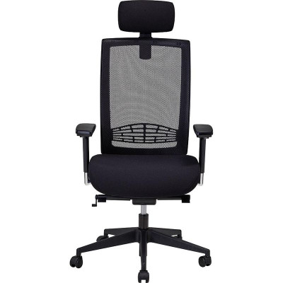 Siege bureautique yvan ass tissu dos filet noir + tetiere