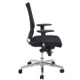 Fauteuil cadre hans ass tissu noir dos filet noir