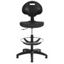 Tabouret leo ass et dos polyurethane noir
