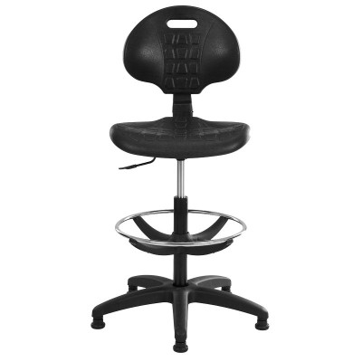 Tabouret leo ass et dos polyurethane noir