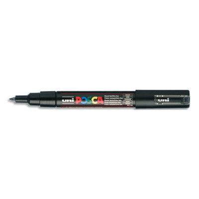 Uniball Posca Marqueur peinture à eau, encre à pigmentation noire, pointe extra