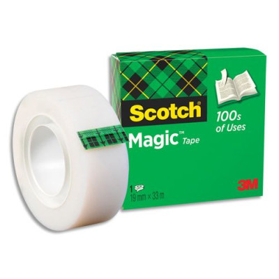 3M Scotch Ruban adhésif Magic 810, 19 mm x 33 m, invisible