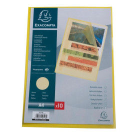 Sachet 10 poch.coins pp grainé jaune
